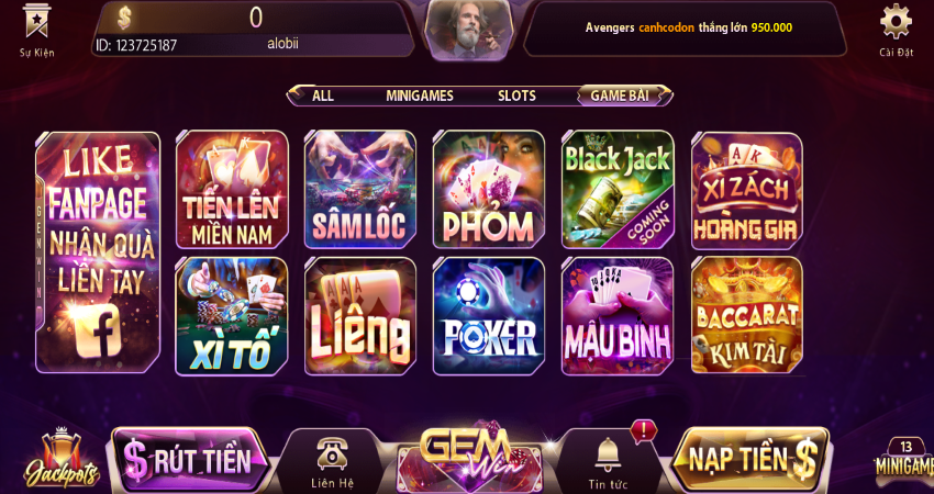 Thông tin về tựa game Tiến Lên Miền Nam tại gemwin