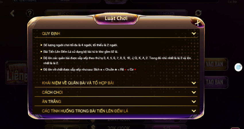 Quy luật chơi liêng tại gemwin