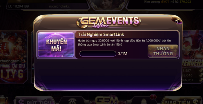 Gemwin events đặc biệt dành riêng cho game thủ