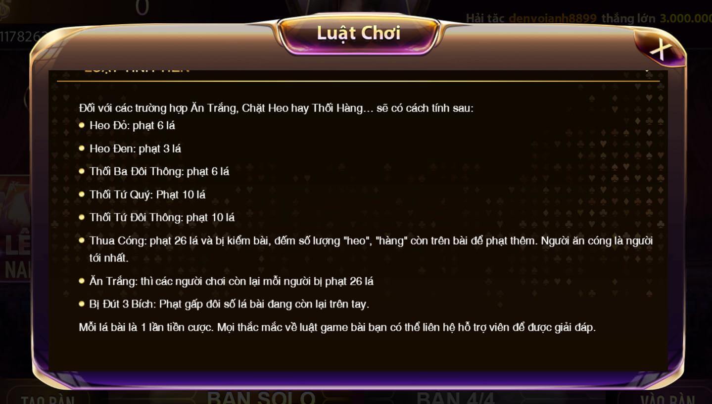 Luật chơi vô cùng rõ ràng tại gem win