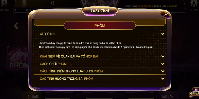 Luật chơi phỏm gemin