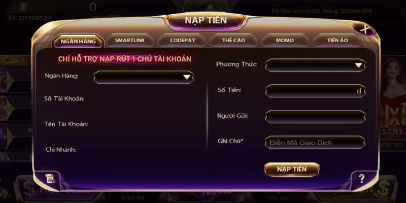 Tham khảo ngay nạp tiền Gemwin qua ngân hàng cá nhân một cách nhanh chóng