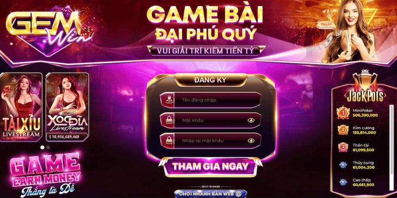 Đăng ký đơn giản để rút tiền Gemwin